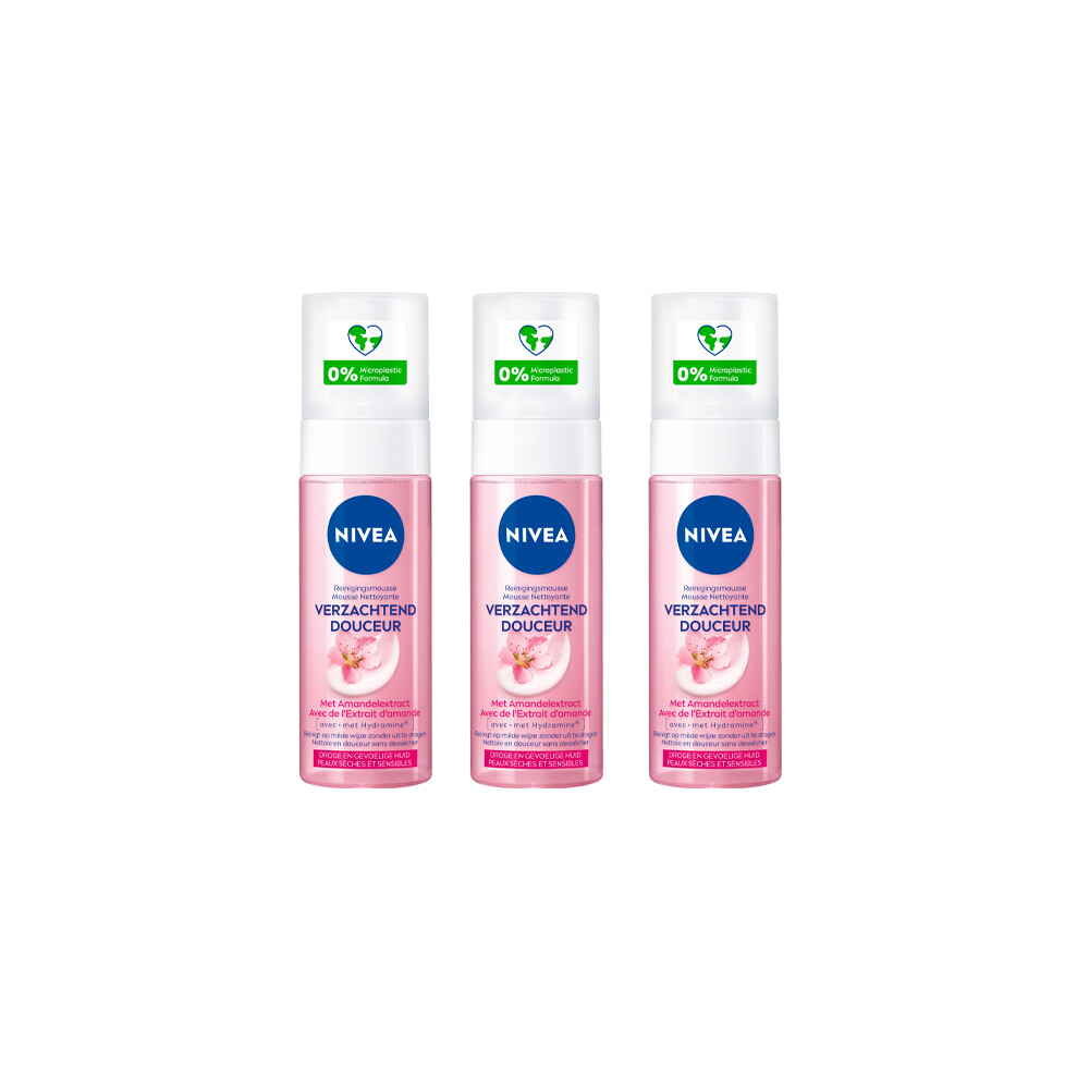 3x Nivea Verzachtende Reinigingsmousse 150 ml