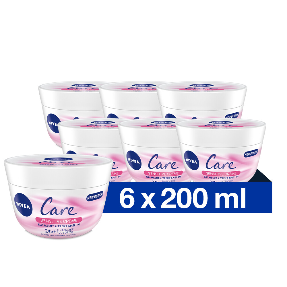 6x Nivea Care Sensitive Crème 200 ml