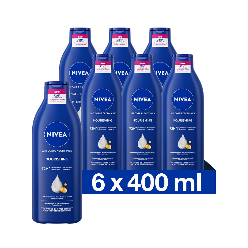 6x Nivea Bodymilk Verzorgend 400 ml