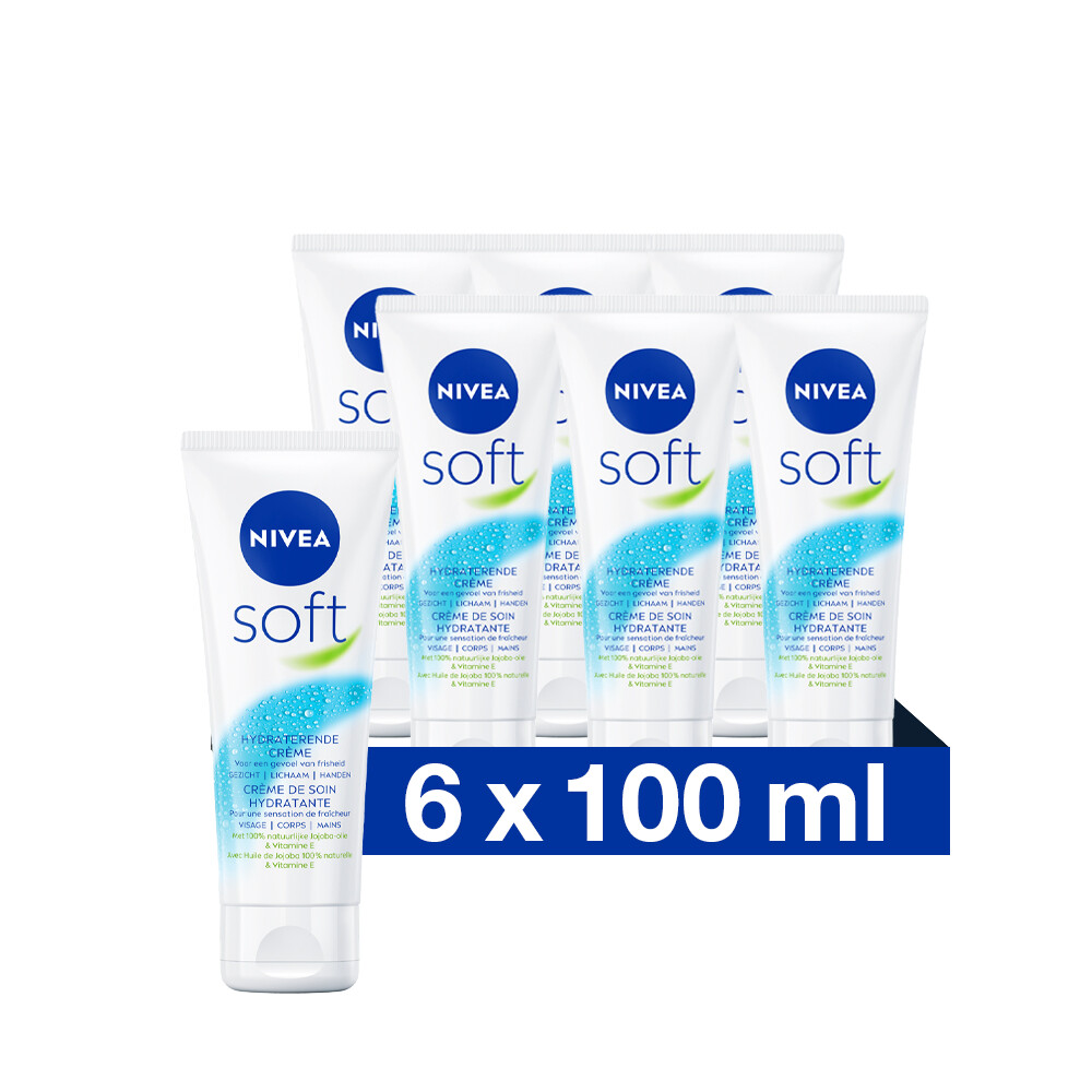 6x Nivea Soft Hydraterende Creme Tube 75 ml