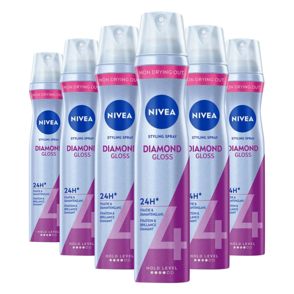 6x Nivea Haarspray Diamond Gloss Care 250 Ml