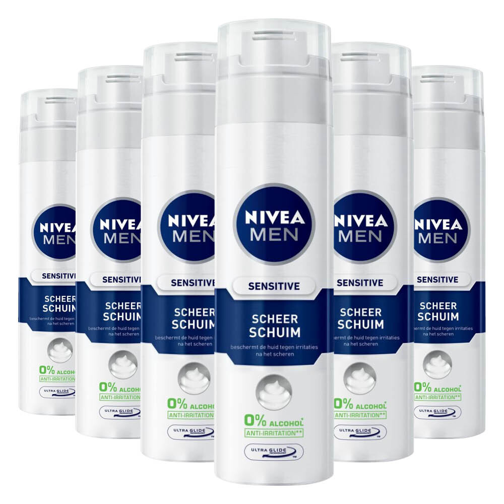 6x NIVEA Men Scheerschuim Sensitive 250 ml