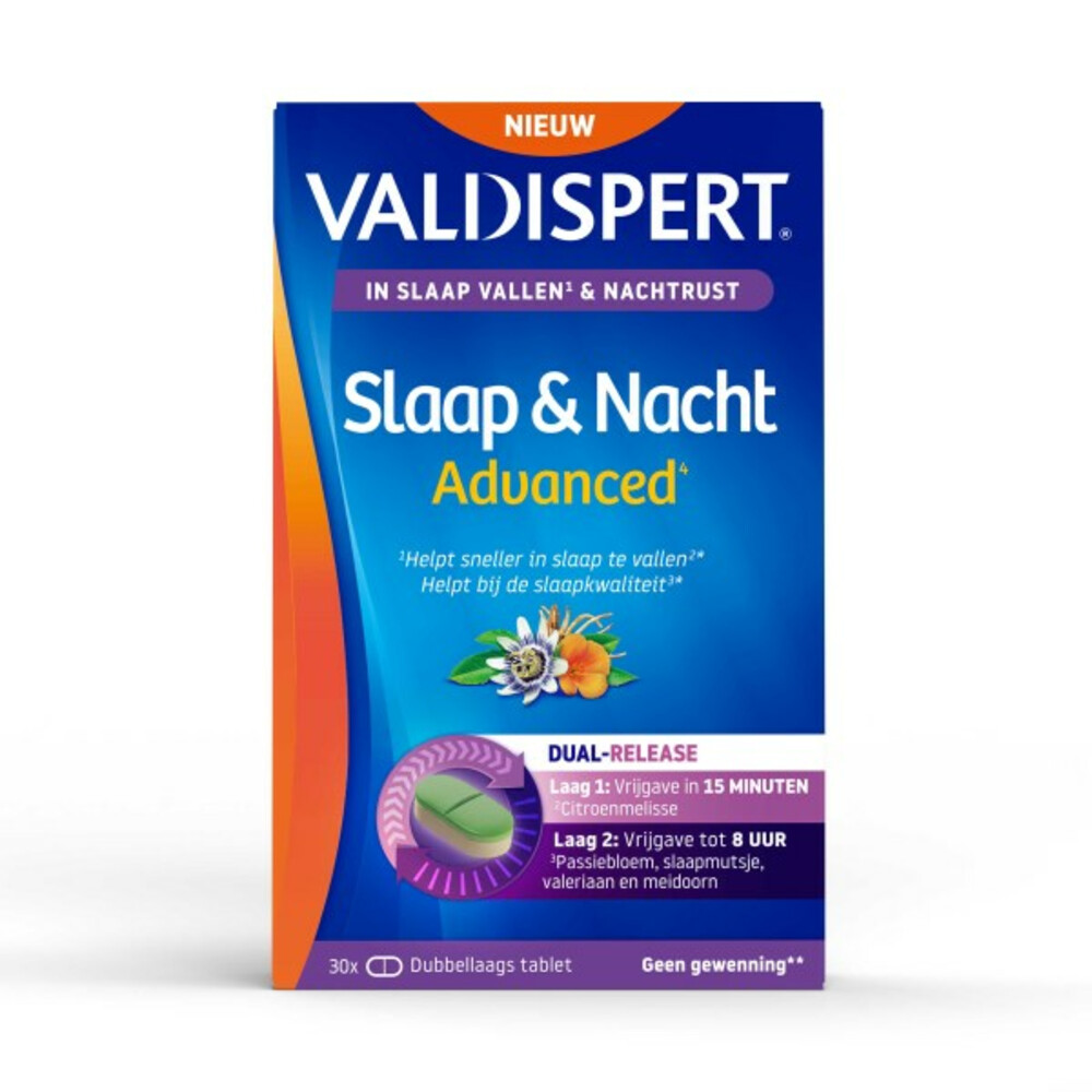 Gratis Verzending: 2x Valdispert Slaap&Nacht Advanced 30 tabletten