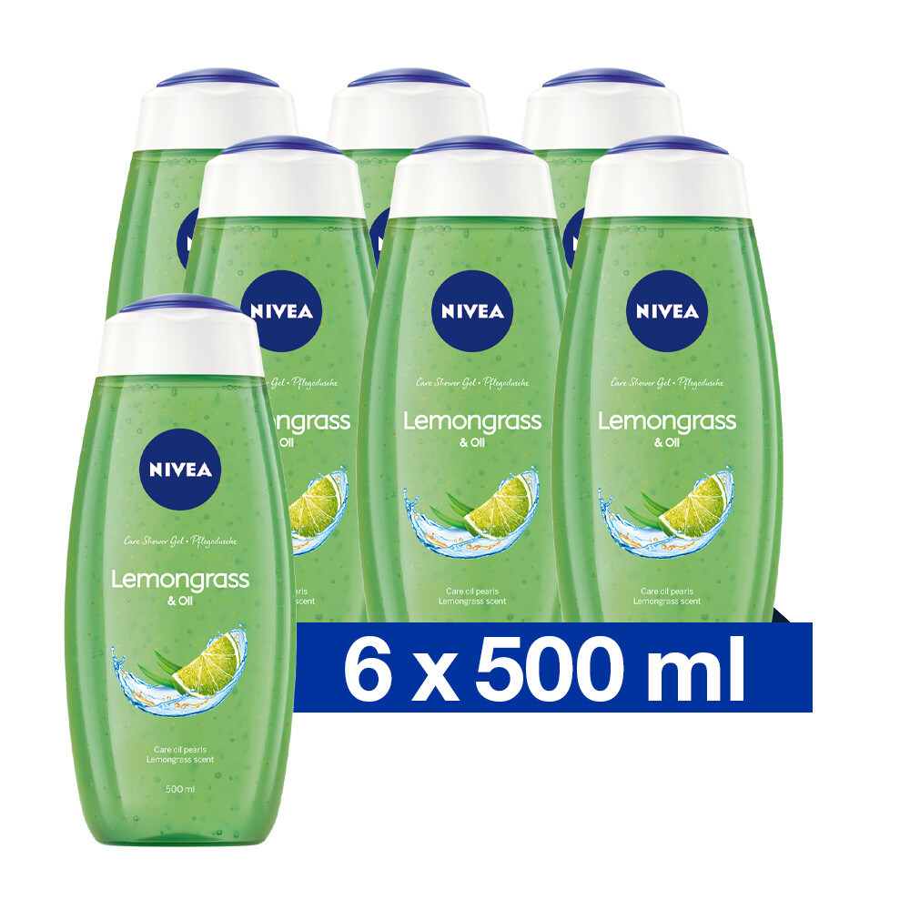 6x Nivea Douchegel Lemongrass&Oil Care 500 ml