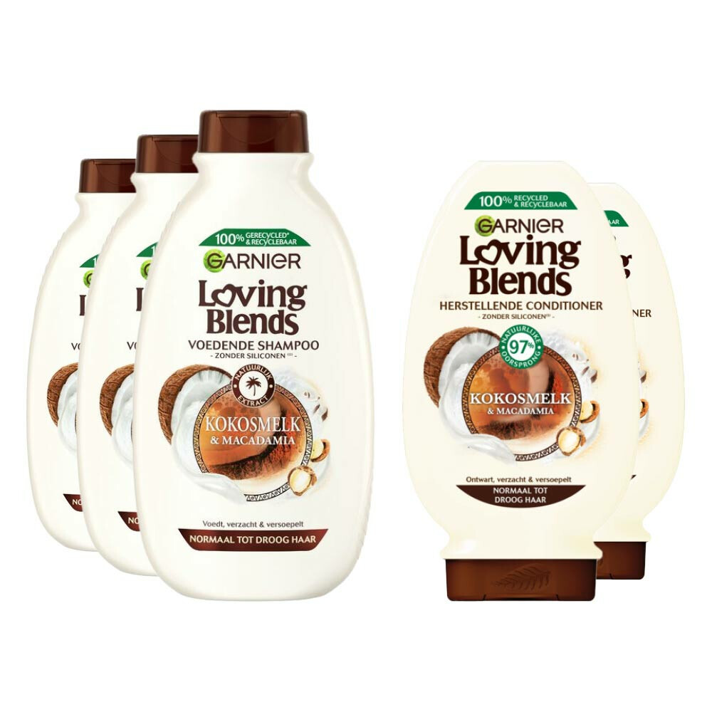 Garnier Loving Blends Kokosmelk en Macadamia Shampoo&Conditioner DUO Pakket