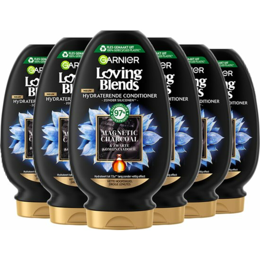 6x Garnier Loving Blends Conditioner Magnetic Charcoal 250 ml