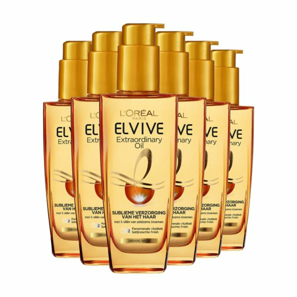 6x L'Oréal Elvive Extraordinary Oil Haarolie voor Normaal Haar 100 ml