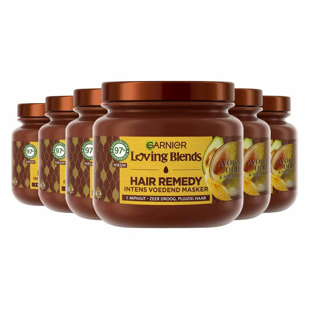 6x Garnier Loving Blends Avocado Olie en Shea Boter Haarmasker 340 ml