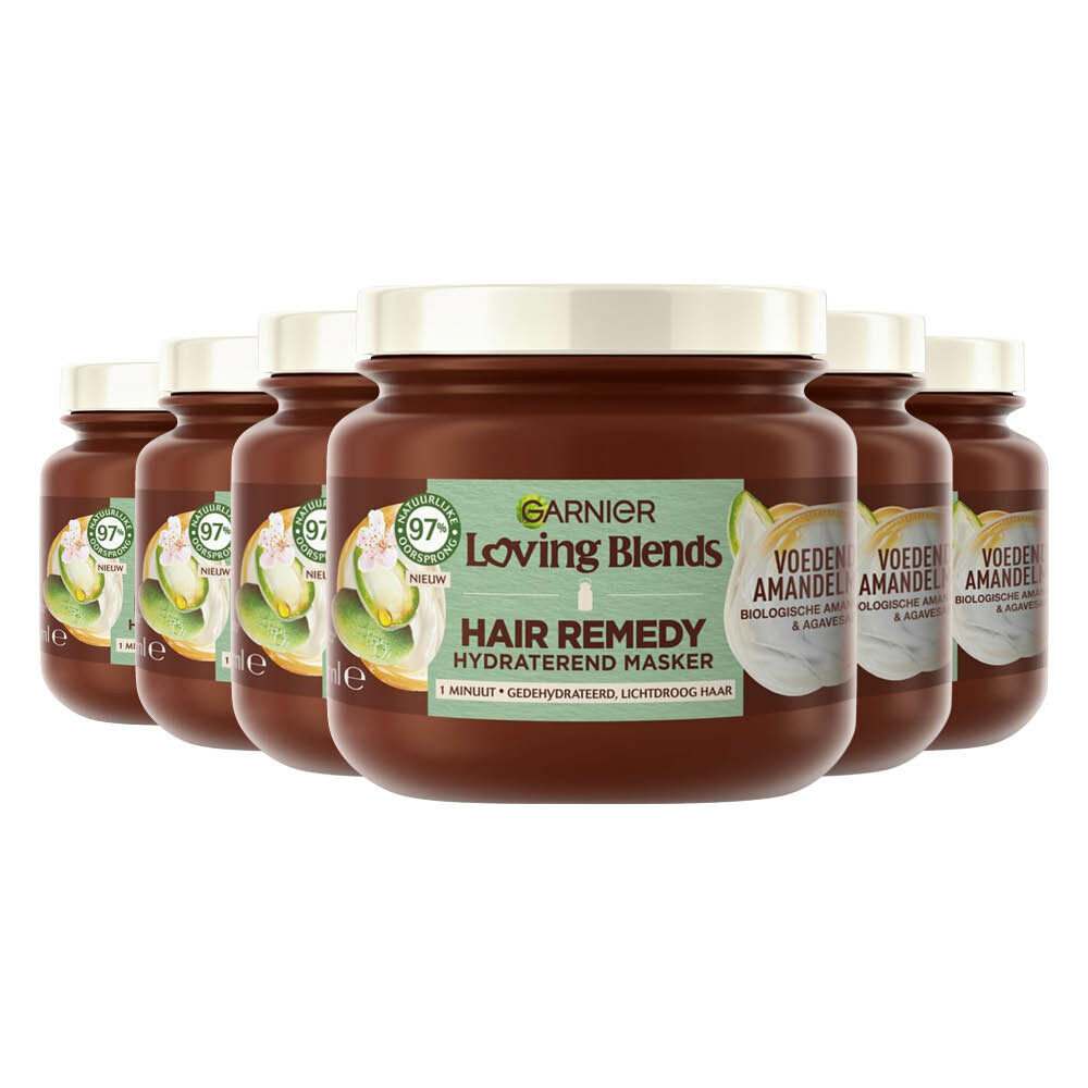 6x Garnier Loving Blends Voedende Amandelmelk Haarmasker 340 ml