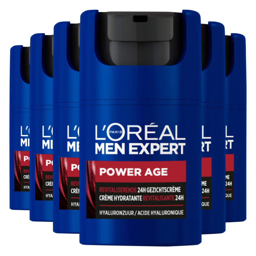 6x L'Oréal Men Expert Power Age Revitaliserende 24H Gezichtscrème 50 ml