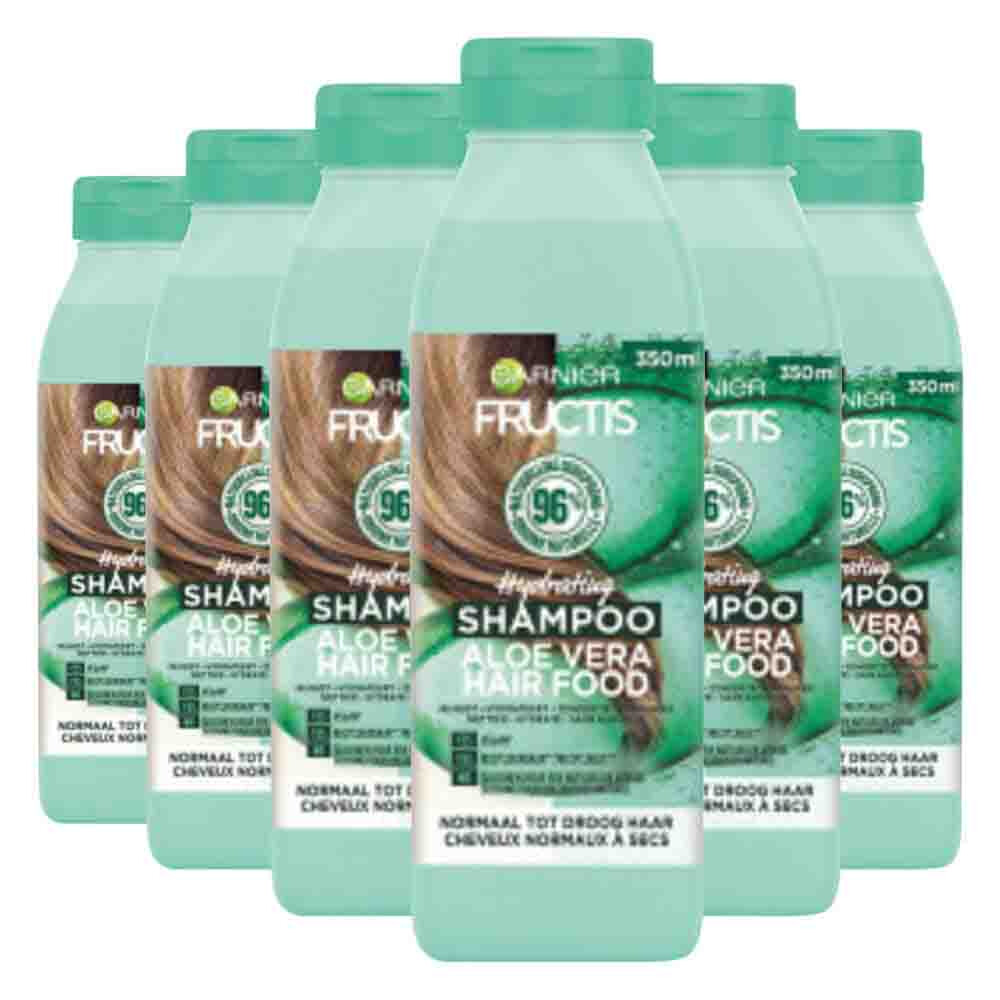 6x Garnier Fructis Hair Food Aloë Vera Shampoo 350 ml