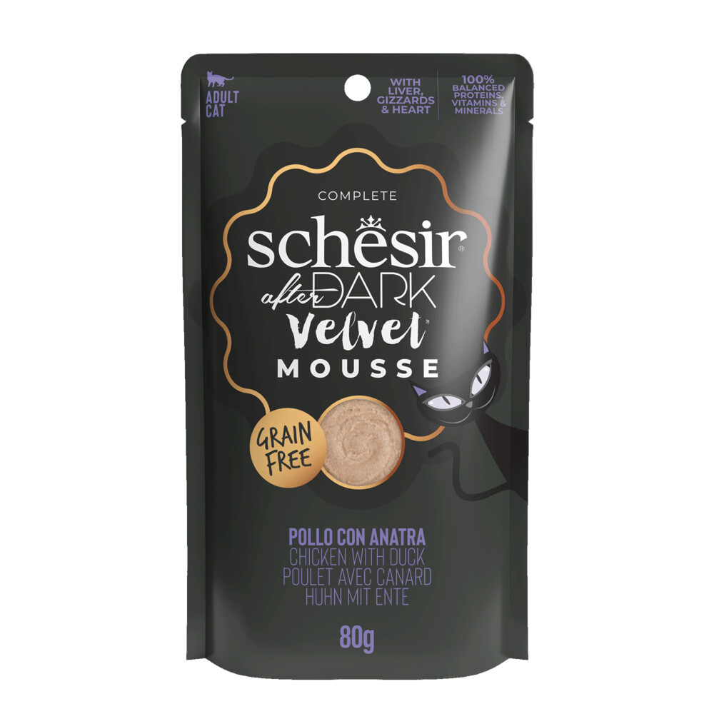 12x Schesir After Dark Velvet Mousse Kip&Eend 80 gr