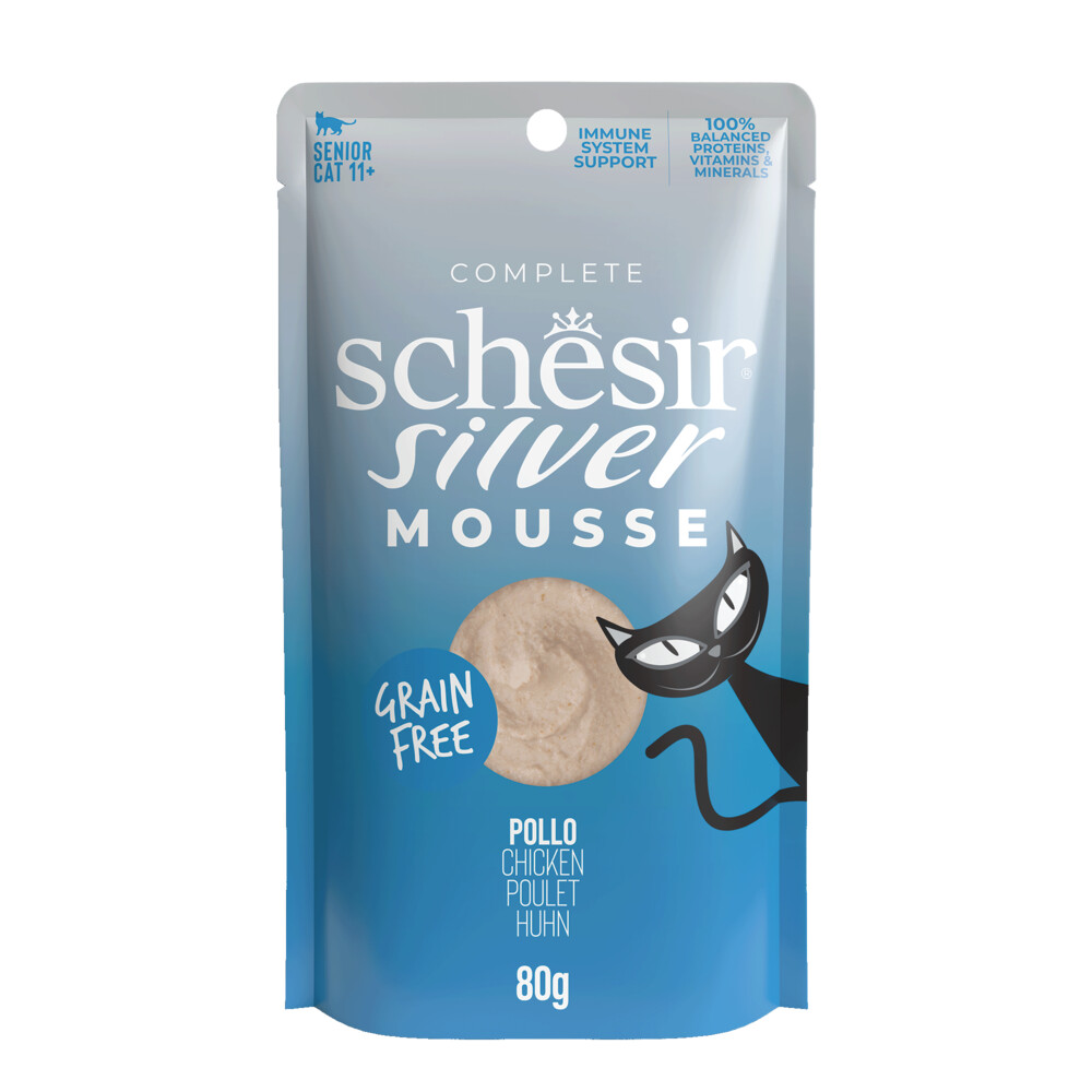 12x Schesir Silver Kat Mousse Kip 80 gr