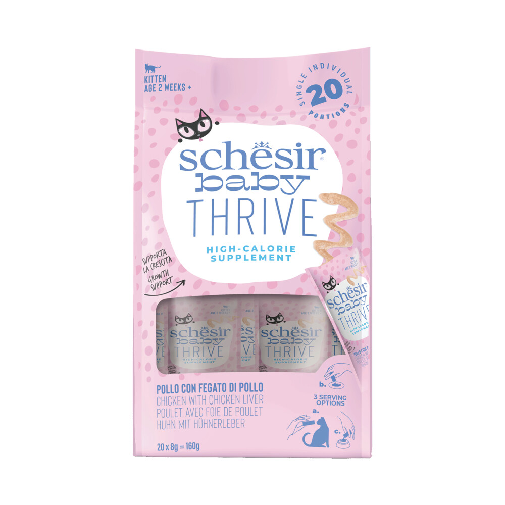 8x Schesir Baby Thrive Kitten Kip 20 x 8 gr