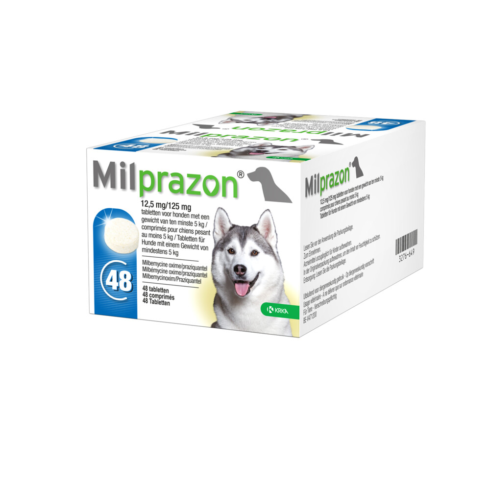 Milprazon Wormtabletten Hond 12,5mg/125mg Groot 48 tabletten