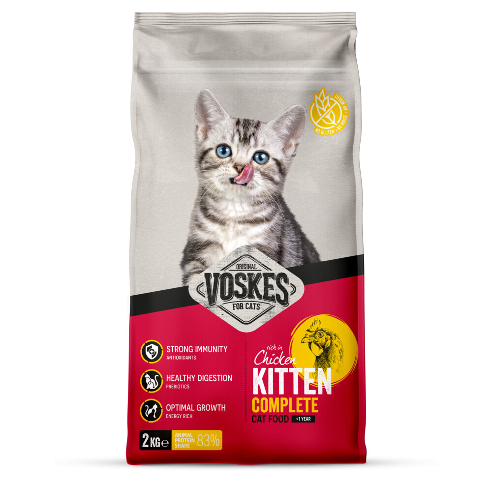 6x Voskes Kattenbrokken Kitten Kip 2 kg