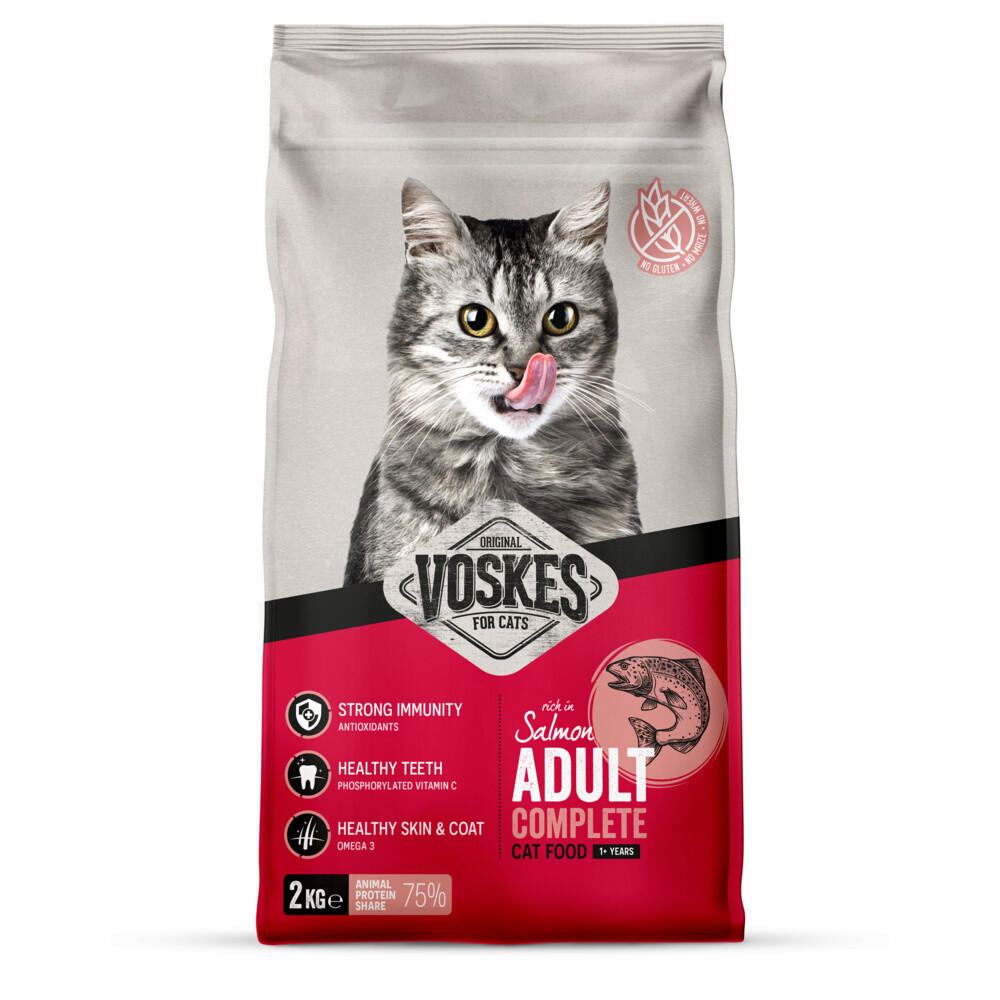 6x Voskes Kattenbrokken Adult Zalm 2 kg