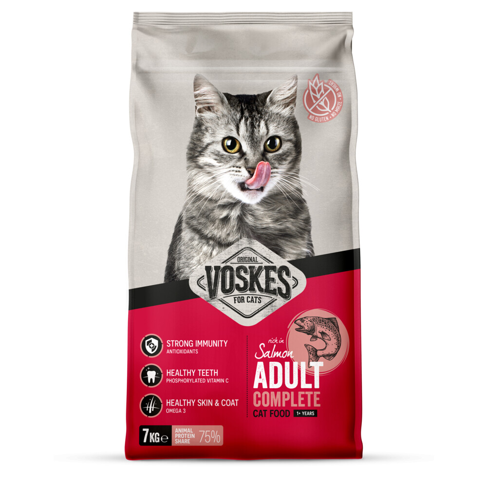 Voskes Kattenbrokken Adult Zalm 7 kg