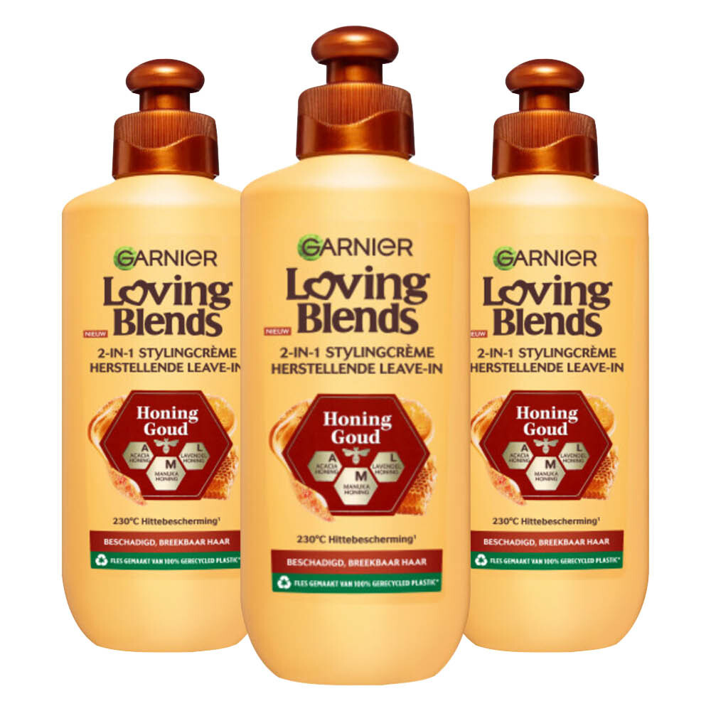 3x Garnier Loving Blends Honing Goud Leave-in Crème 200 ml