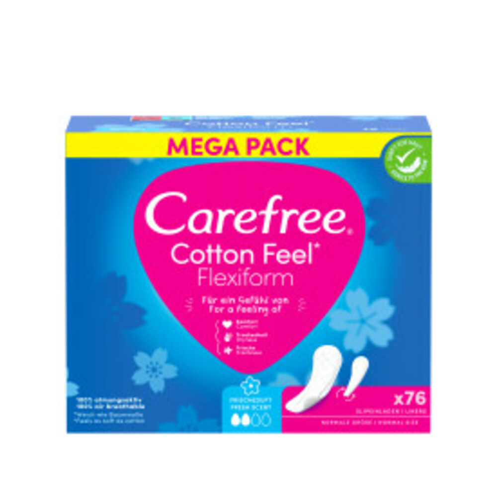 2+1 gratis: Carefree Cotton Feel Flexiform Fresh 76 stuks