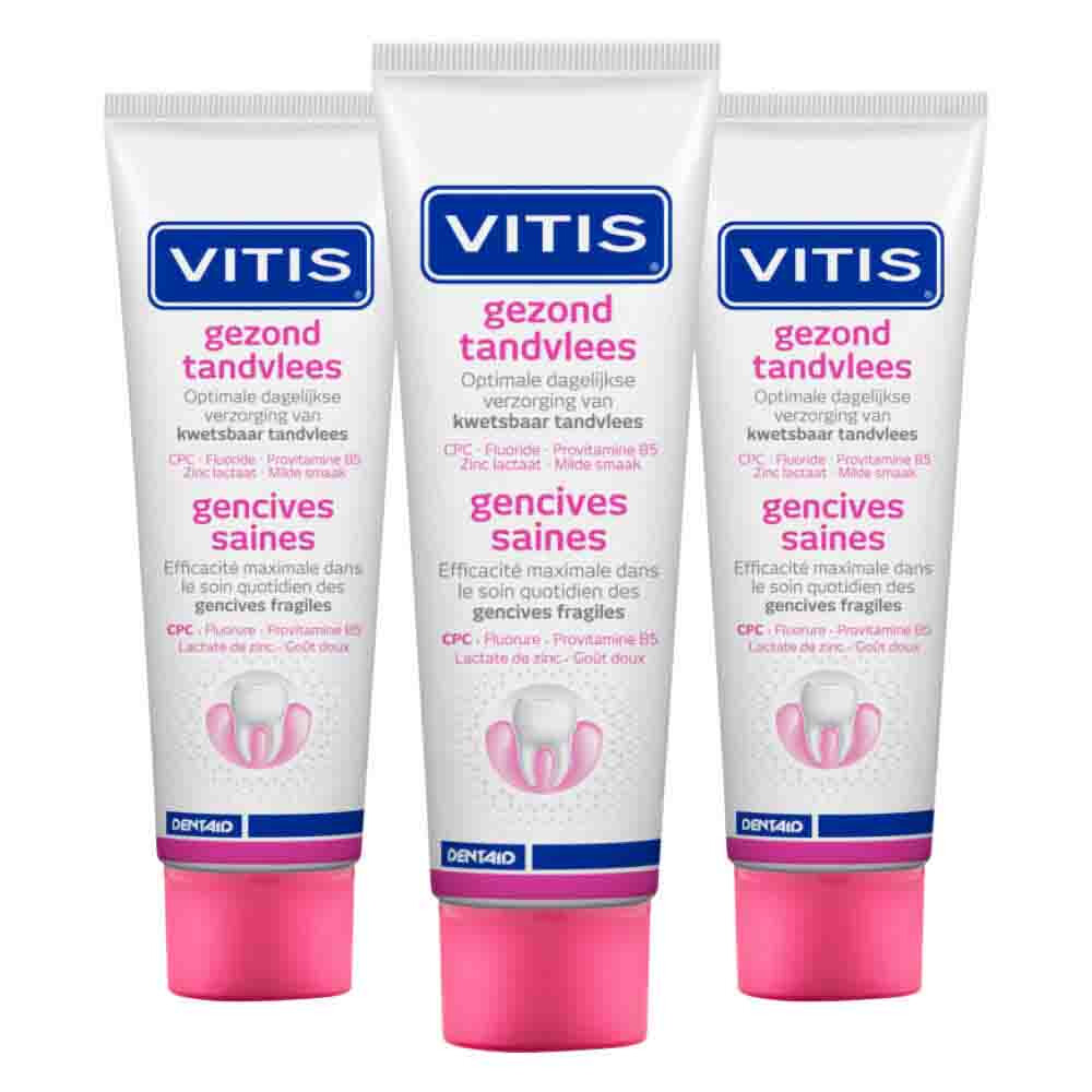 3x Vitis Tandpasta Gezond Tandvlees 75 ml