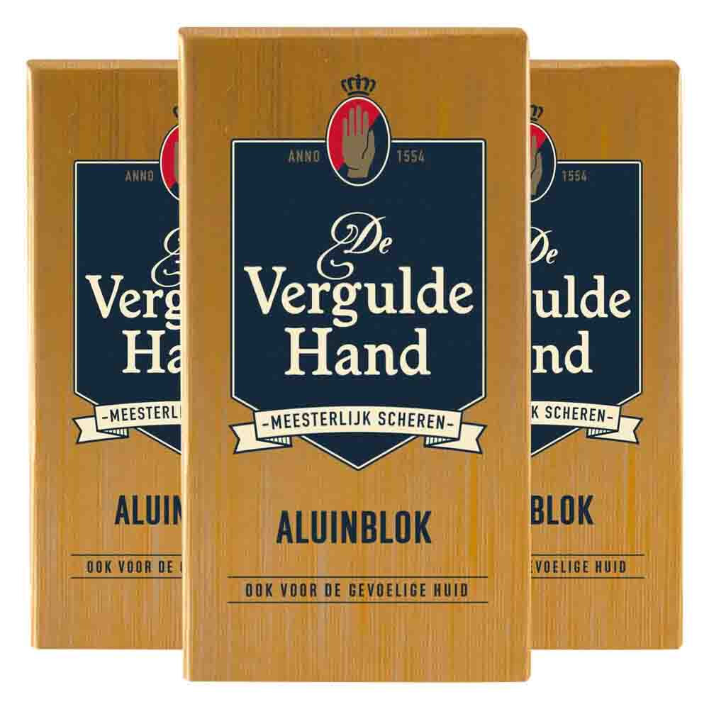 3x Vergulde Hand Aluinblok 75 gr
