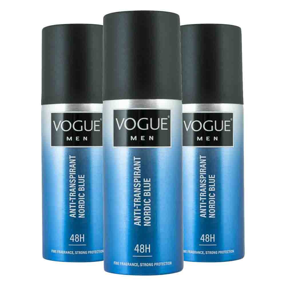 3x Vogue Anti-Transpirant Nordic Blue 150 ml