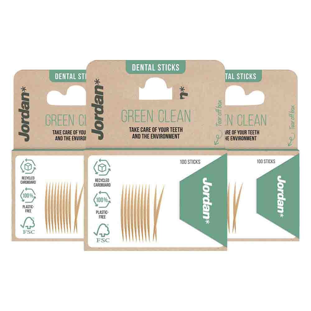 3x Jordan Green Clean Dental Sticks 100 stuks