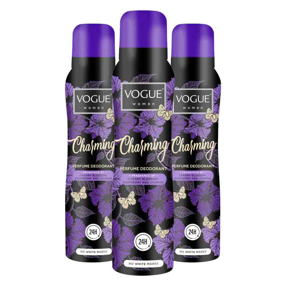 3x Vogue Charming Parfum Deodorant 150 ml