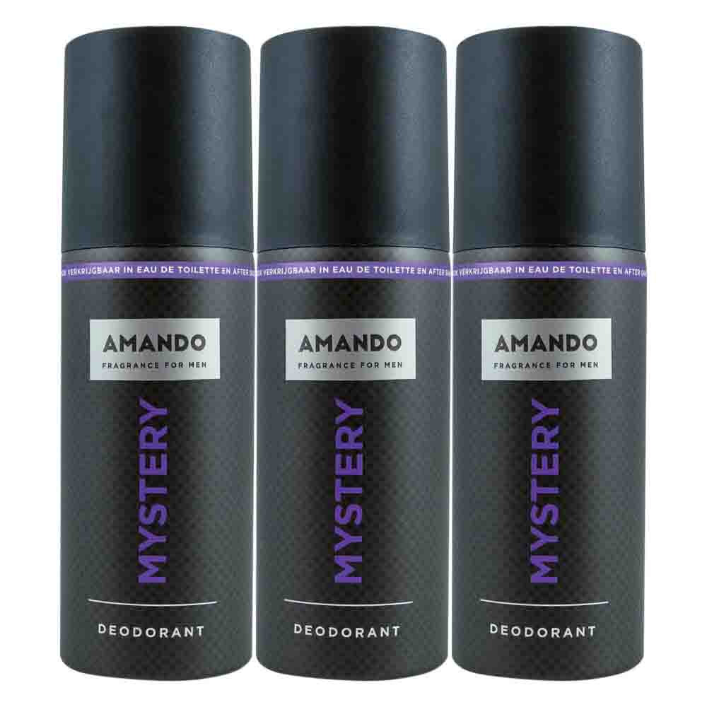 3x Amando Mystery Deodorant Spray 150 ml
