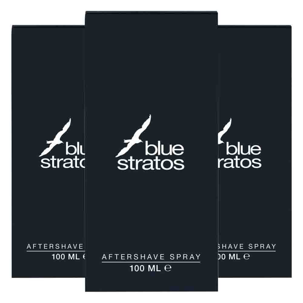 3x Blue Stratos Aftershave 100 ml