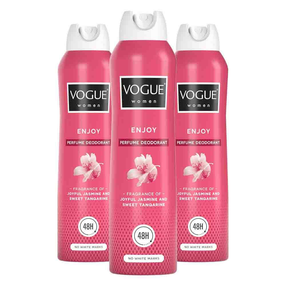 3x Vogue Enjoy Parfum Deodorant 150 ml