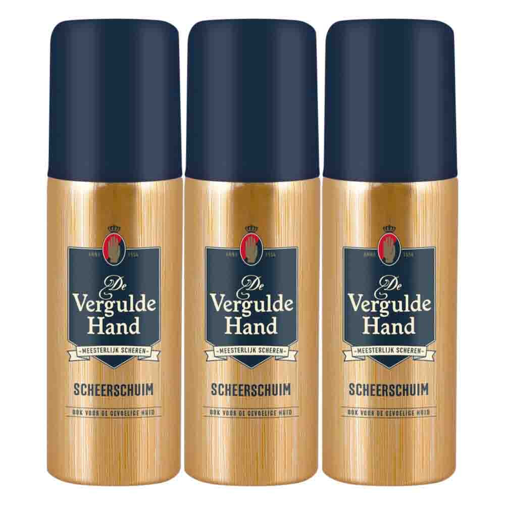 3x Vergulde Hand Scheerschuim 50 ml