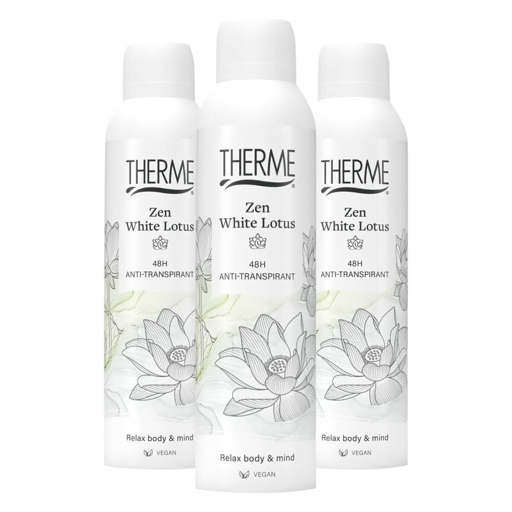 3x Therme Anti-Transpirant Zen White Lotus 150 ml