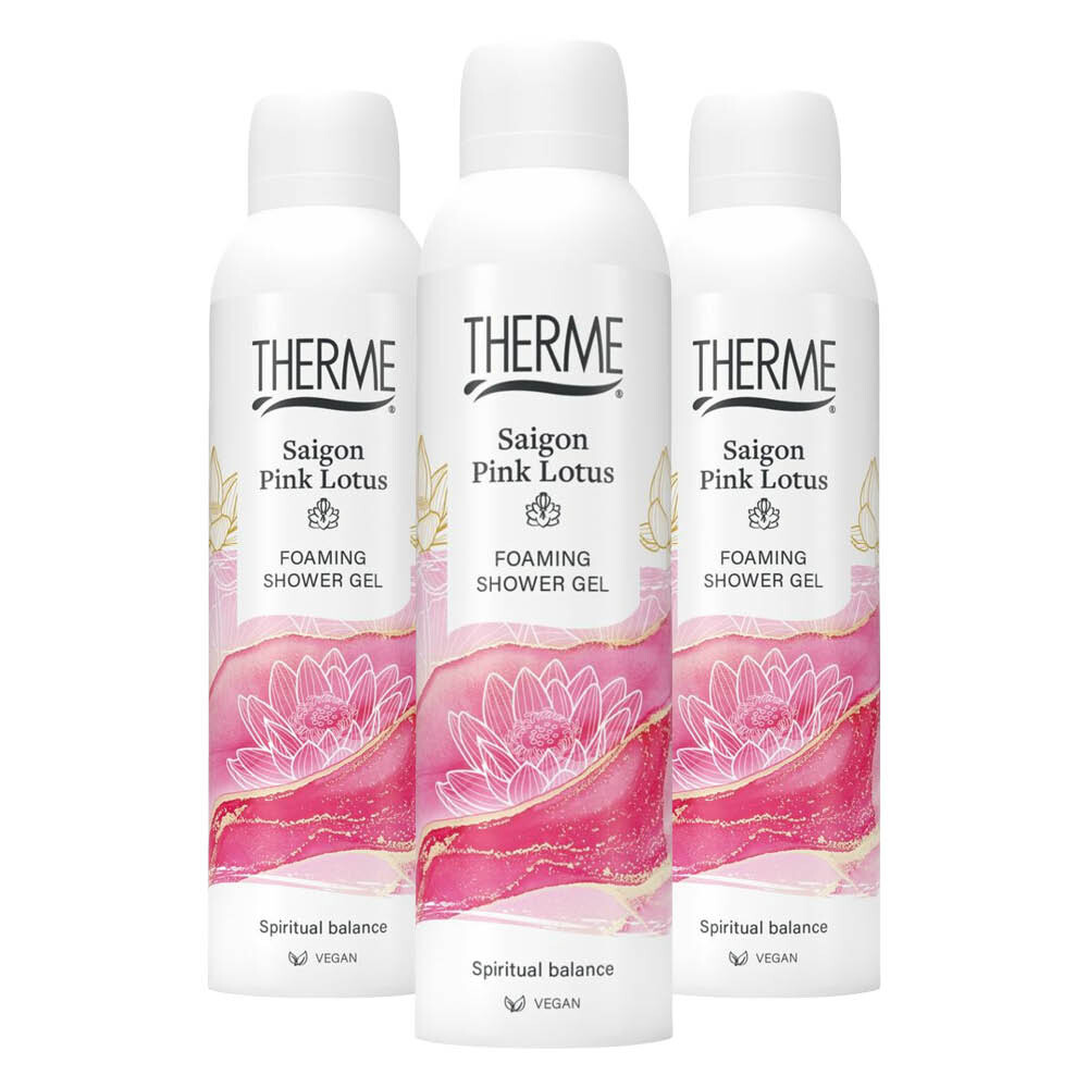 3x Therme Saigon Pink Lotus Foaming Shower Gel 200 ml