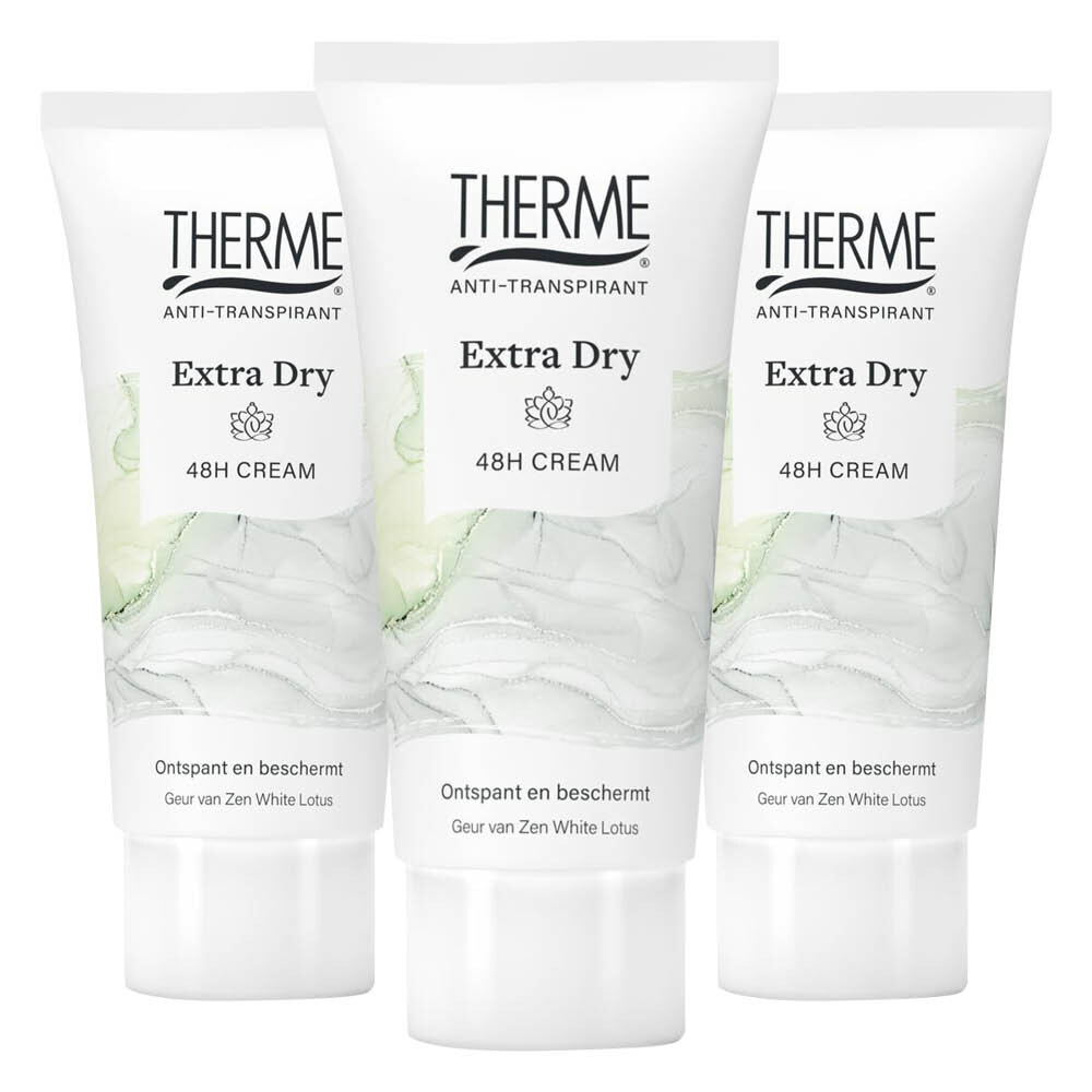 3x Therme Crème Anti-Transpirant Extra Dry 60 ml