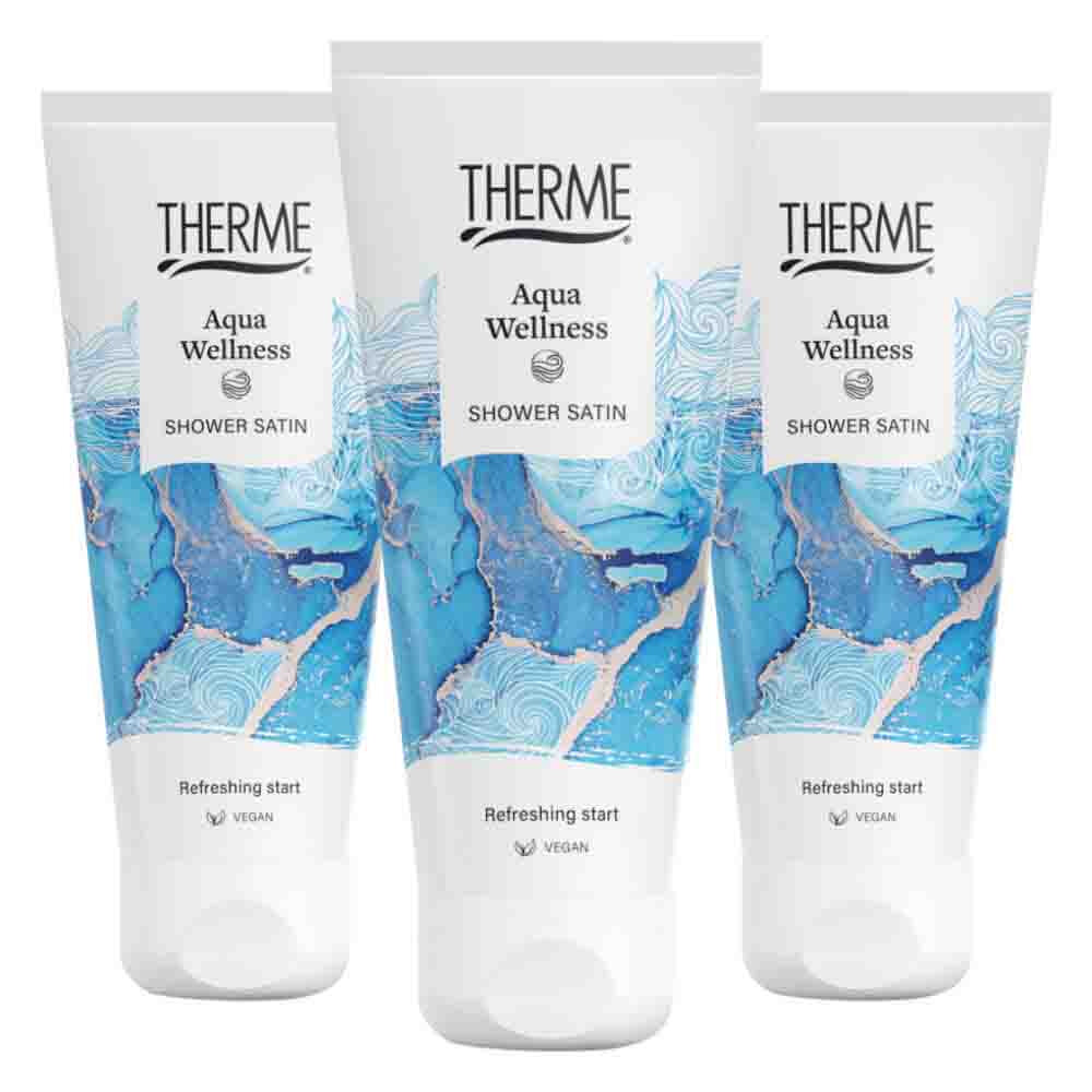 Therme 3x Aqua Wellness Shower Satin 200 ml - 3 stuks