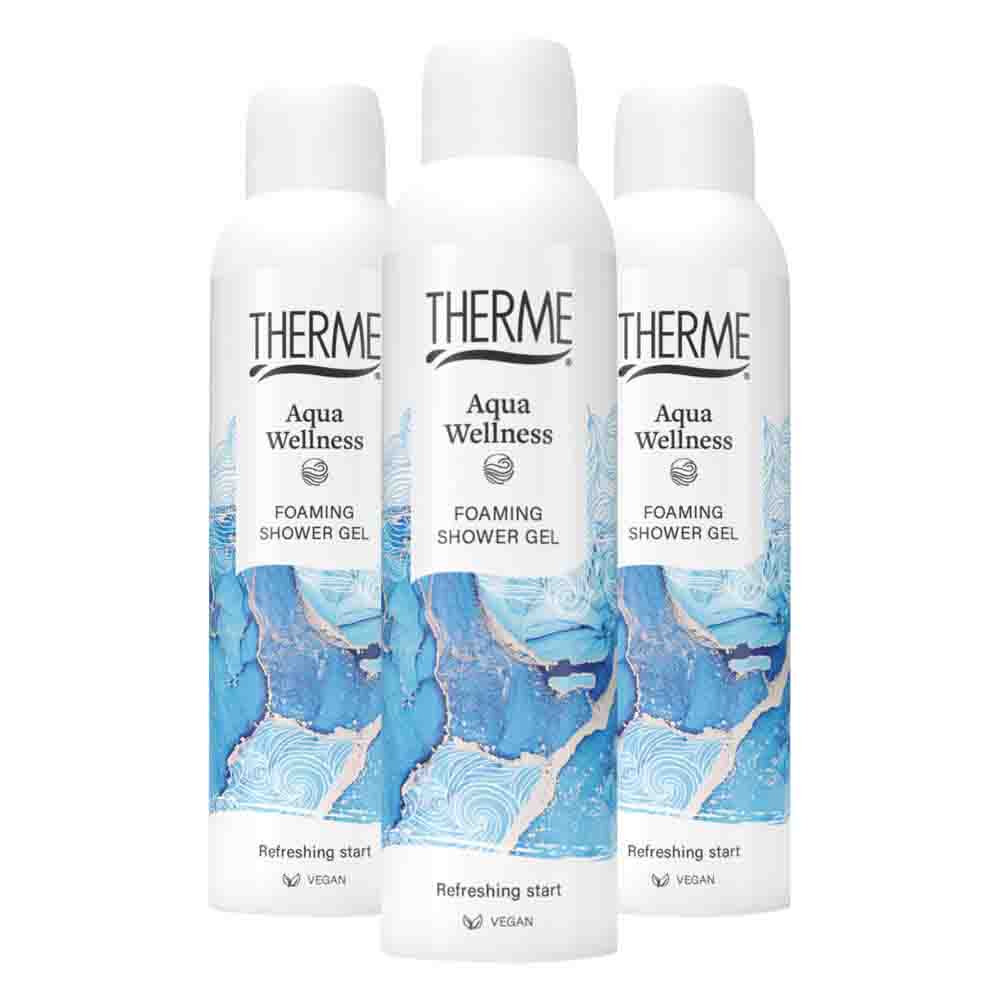 3x Therme Aqua Wellness Foaming Shower Gel 200 ml