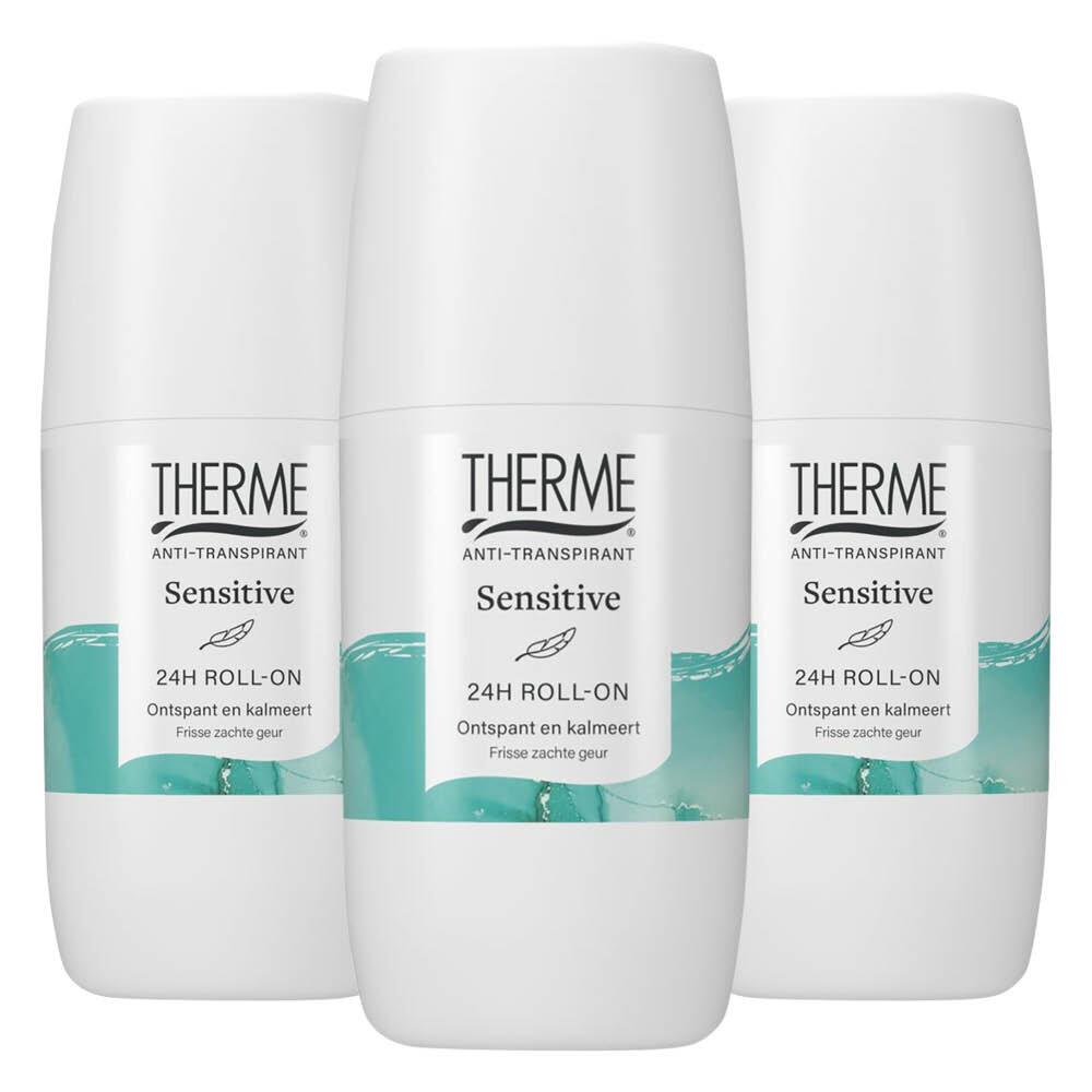3x Therme Anti-Transpirant Sensitive Roller 60 ml