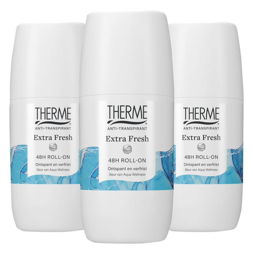 3x Therme Anti-Transpirant Extra Fresh 48H Roll-On Deodorant 60 ml