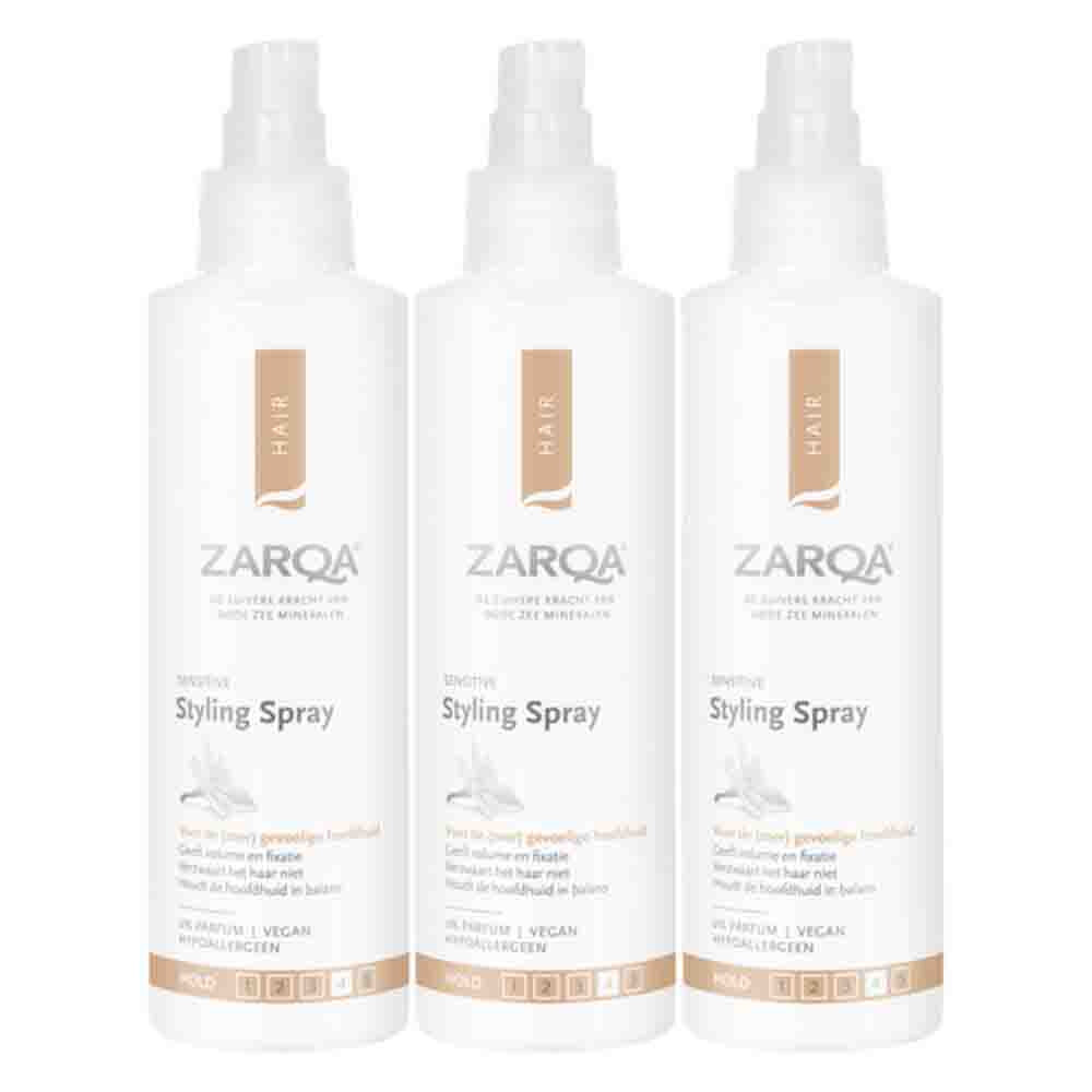 3x Zarqa Sensitive Styling Spray 200 ml