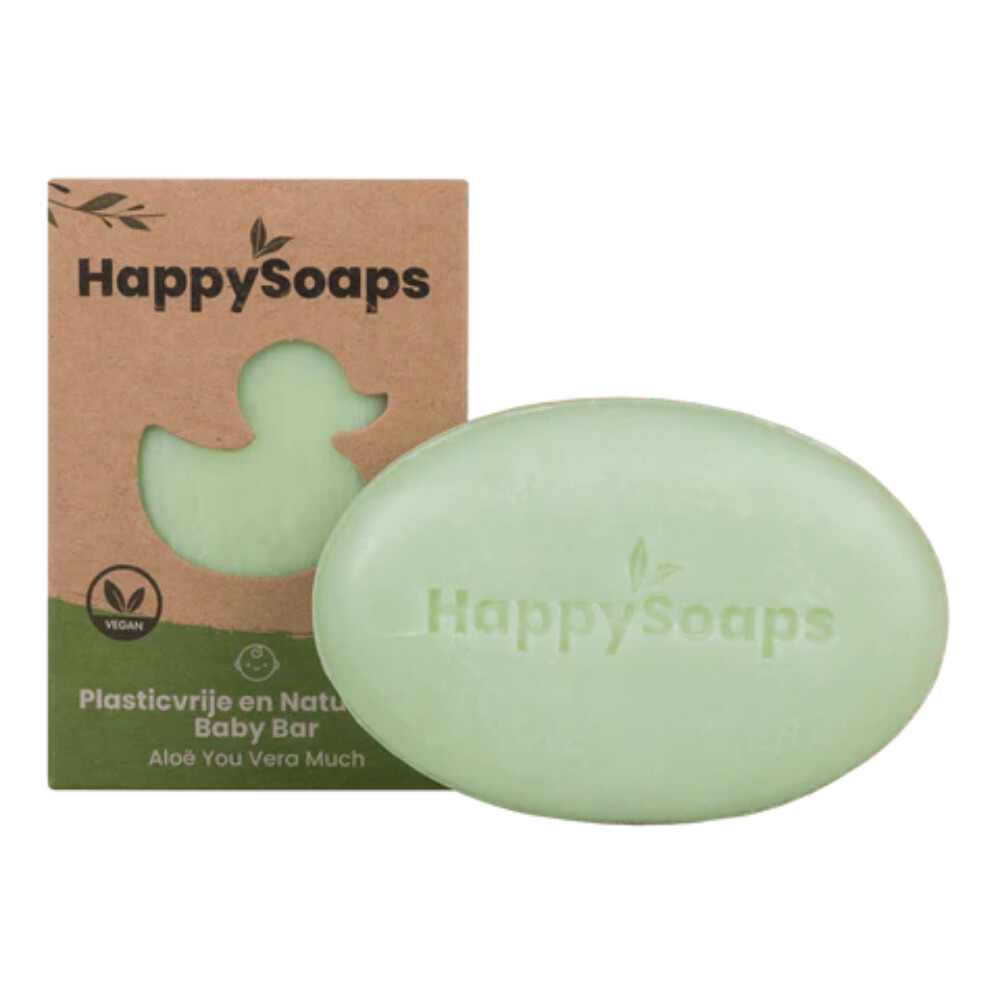 Happysoaps Baby Shampoo En Body Wash Bar Aloë You Vera Much (80 Gr)