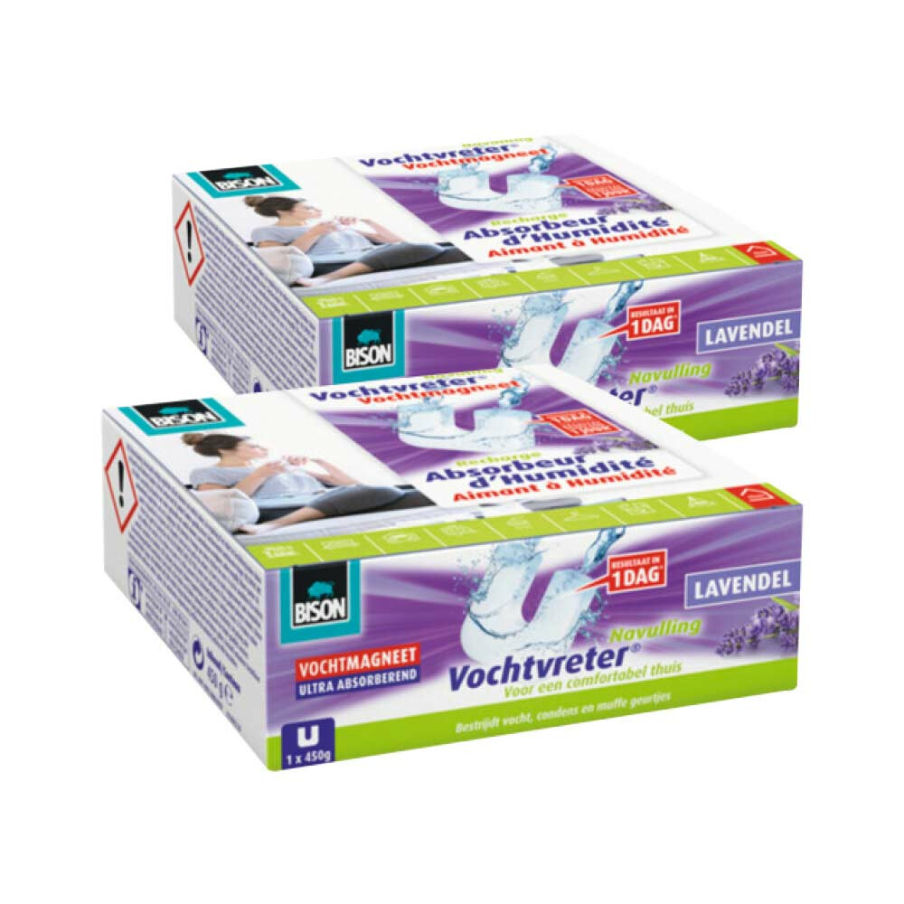 2x Bison Vochtvreter Vochtmagneet Lavendel 450gr