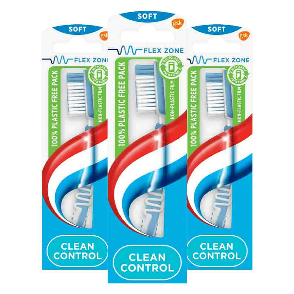 3x Aquafresh Tandenborstel Clean Control Soft