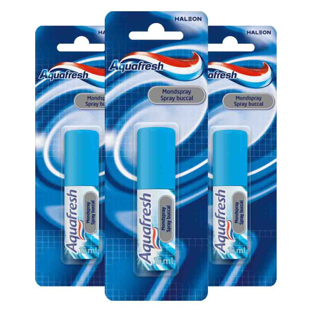 3x Aquafresh Mondspray 15 ml