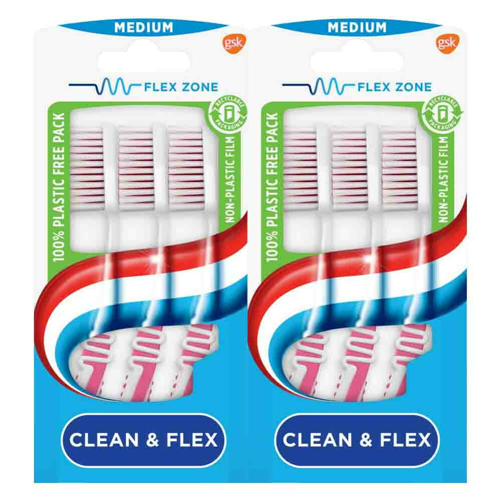 2x Aquafresh Tandenborstel Clean&Flex Hard 3 stuks