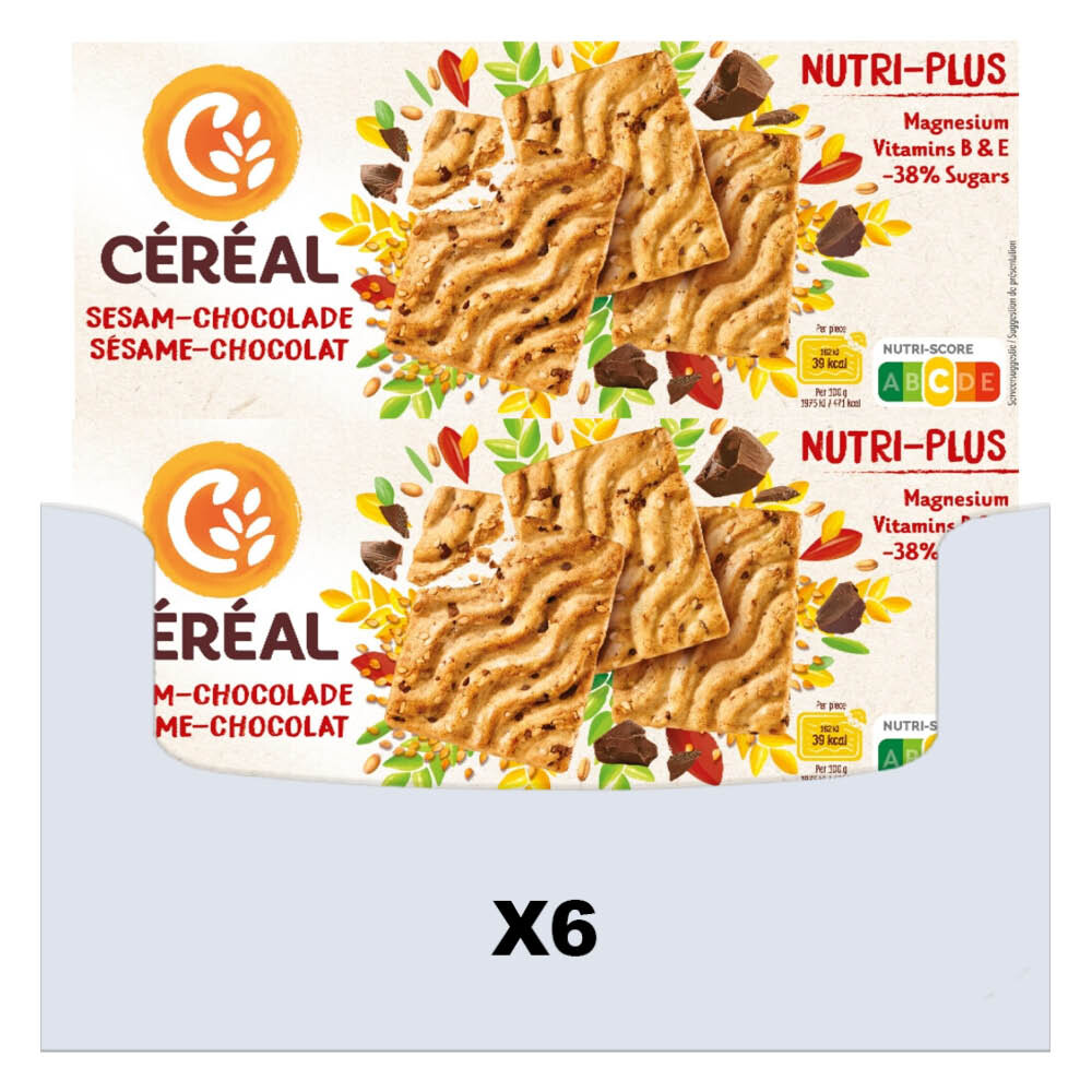 6x Céréal Koekjes Sesam Chocolade 200 gr