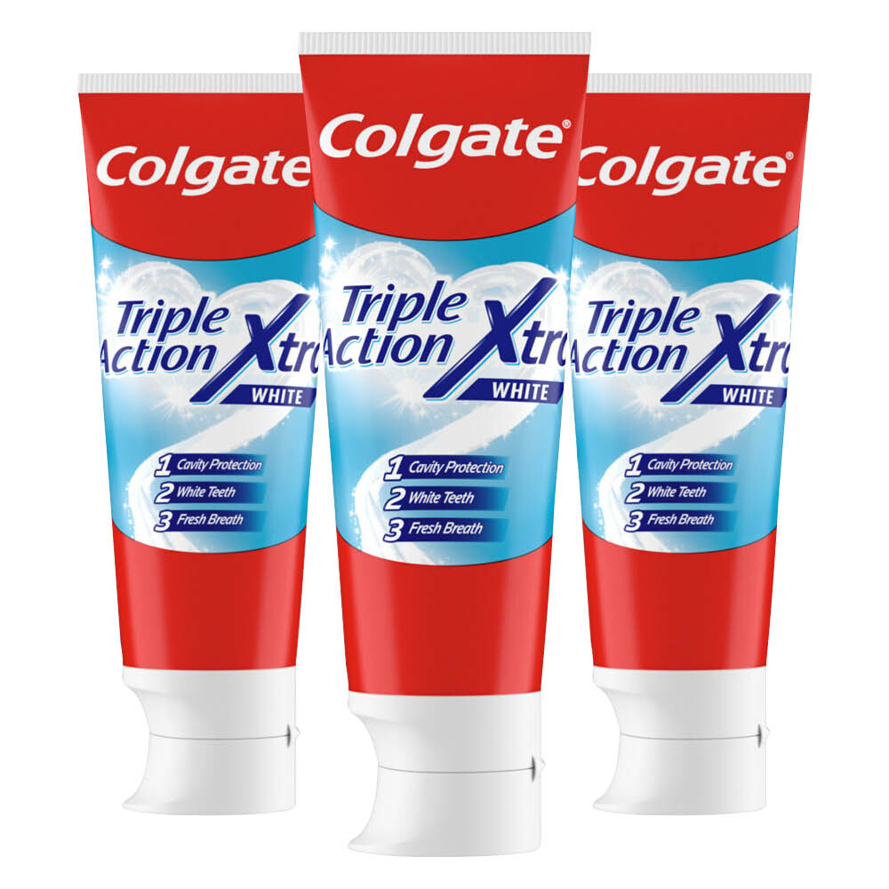 3x Colgate Tandpasta Triple Action Xtra White 75 ml