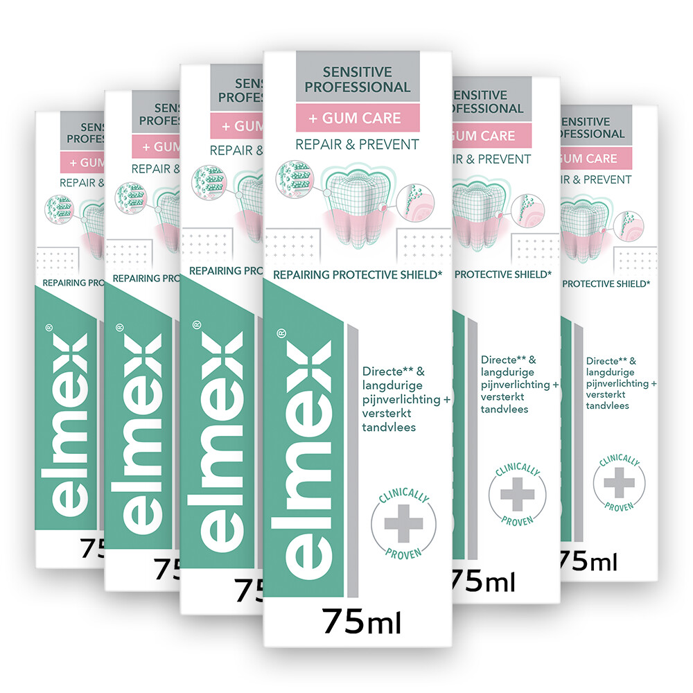 6x Elmex Sensitive Professional Tandpasta Repair&Prevent 75 ml