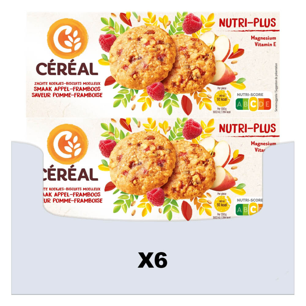 6x Céréal Koekjes Appel-Framboos 138 gr